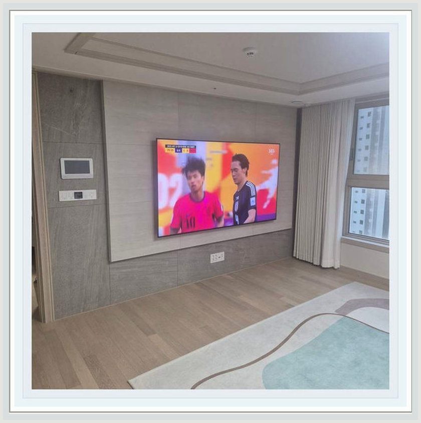 주말견적 상담 시 참고하는 벽걸이TV 설치 사진: 벽면 마감의 참고 사례, 노원구·도봉구·의정부시 관련 안내용 참고 이미지
