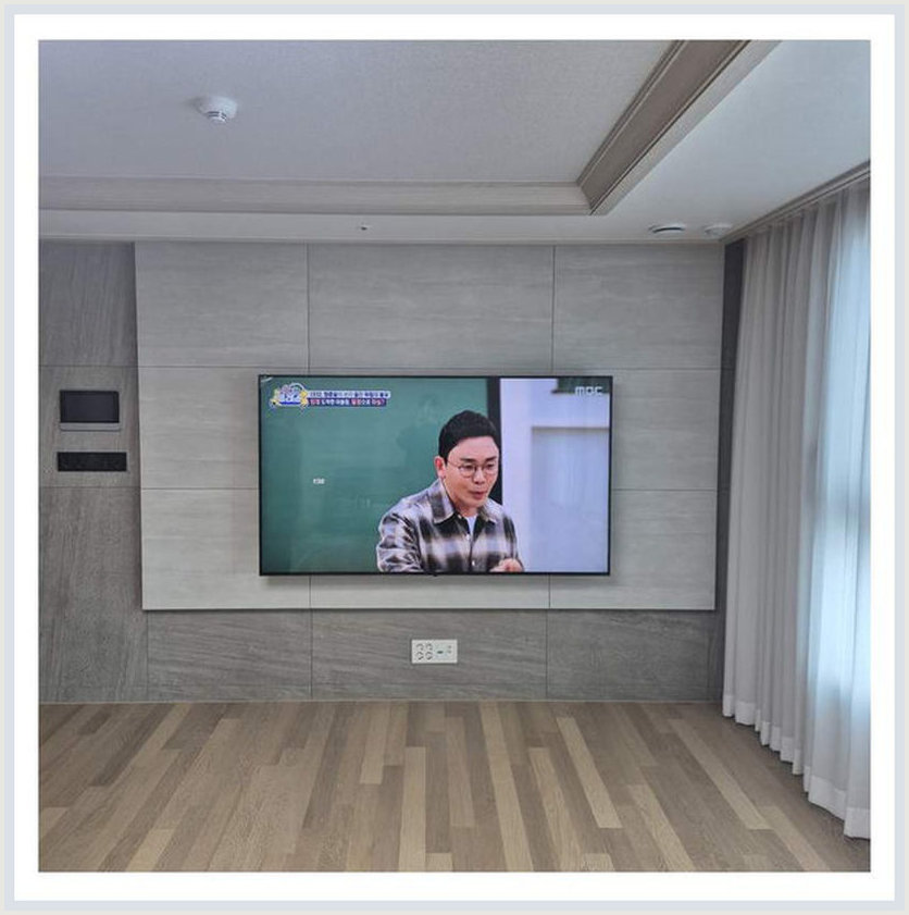 금액비교 상담 시 참고하는 벽걸이TV 설치 사진: 거치 전 안전 점검 대상, 미추홀구·연수구·부평구 관련 안내용 참고 이미지